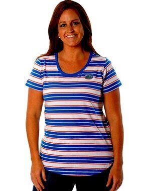 Florida Gators Womens Top Size Small Striped Tailgate T Shirt New UG Apparel